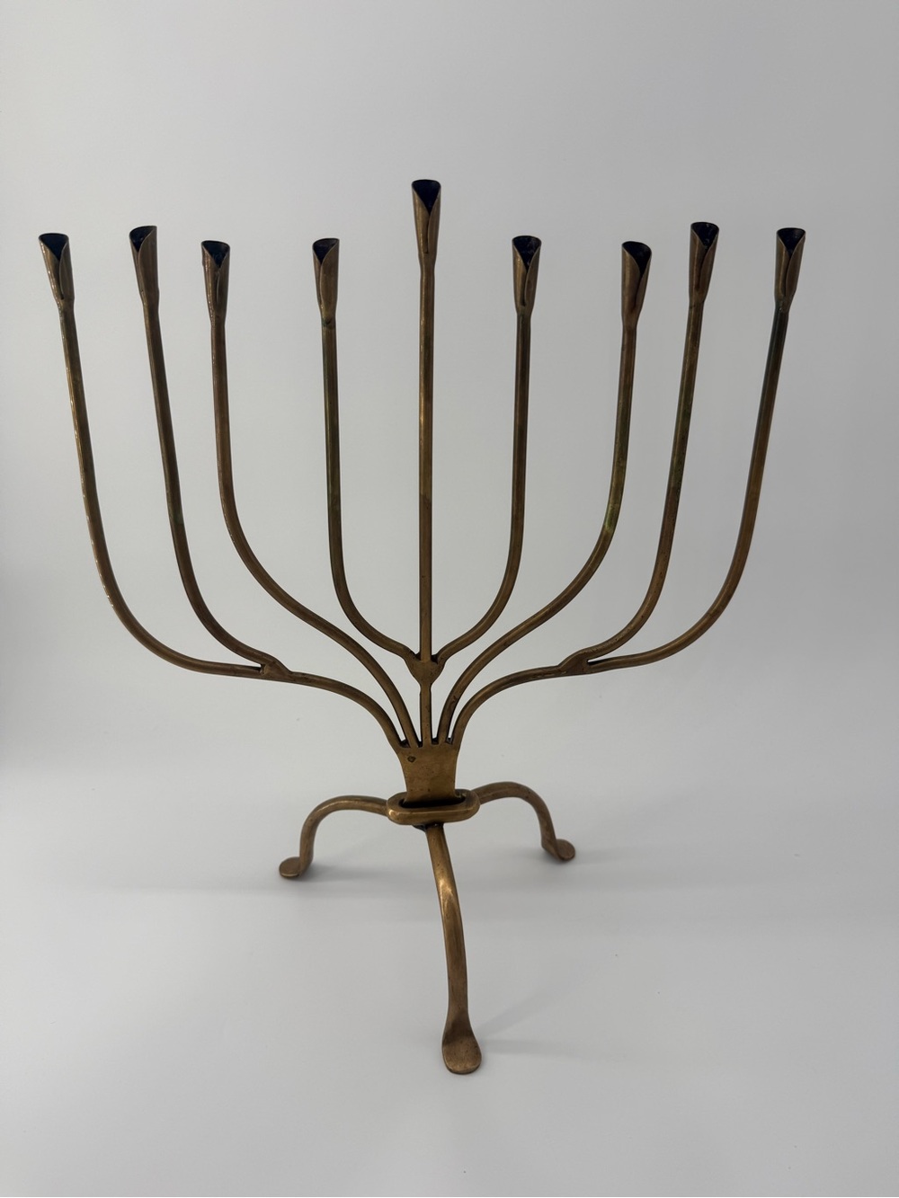 Brass Finish Menorah Holiday Candle Holder